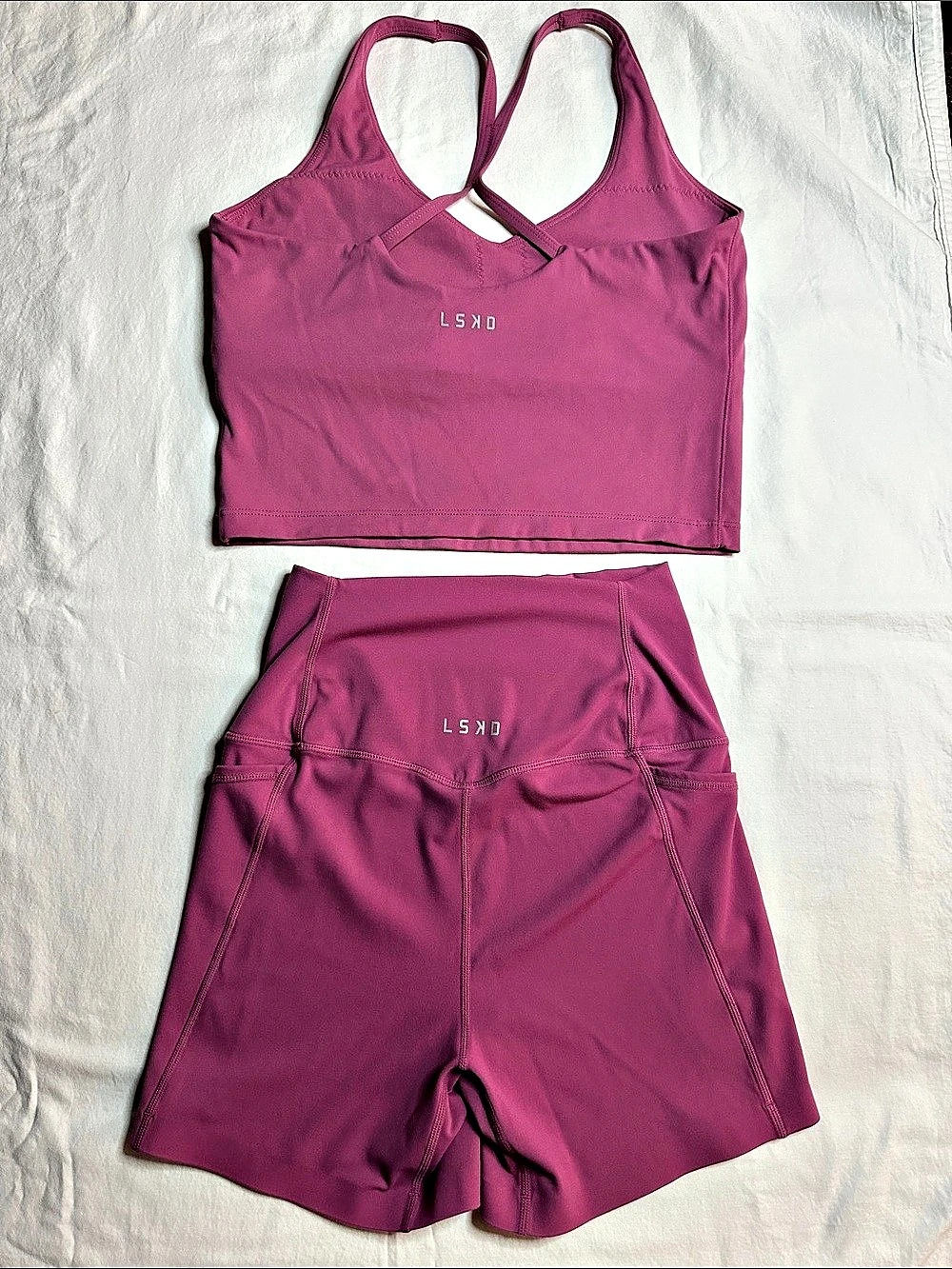 LSKD Crop Top Bike Shorts Set Size S